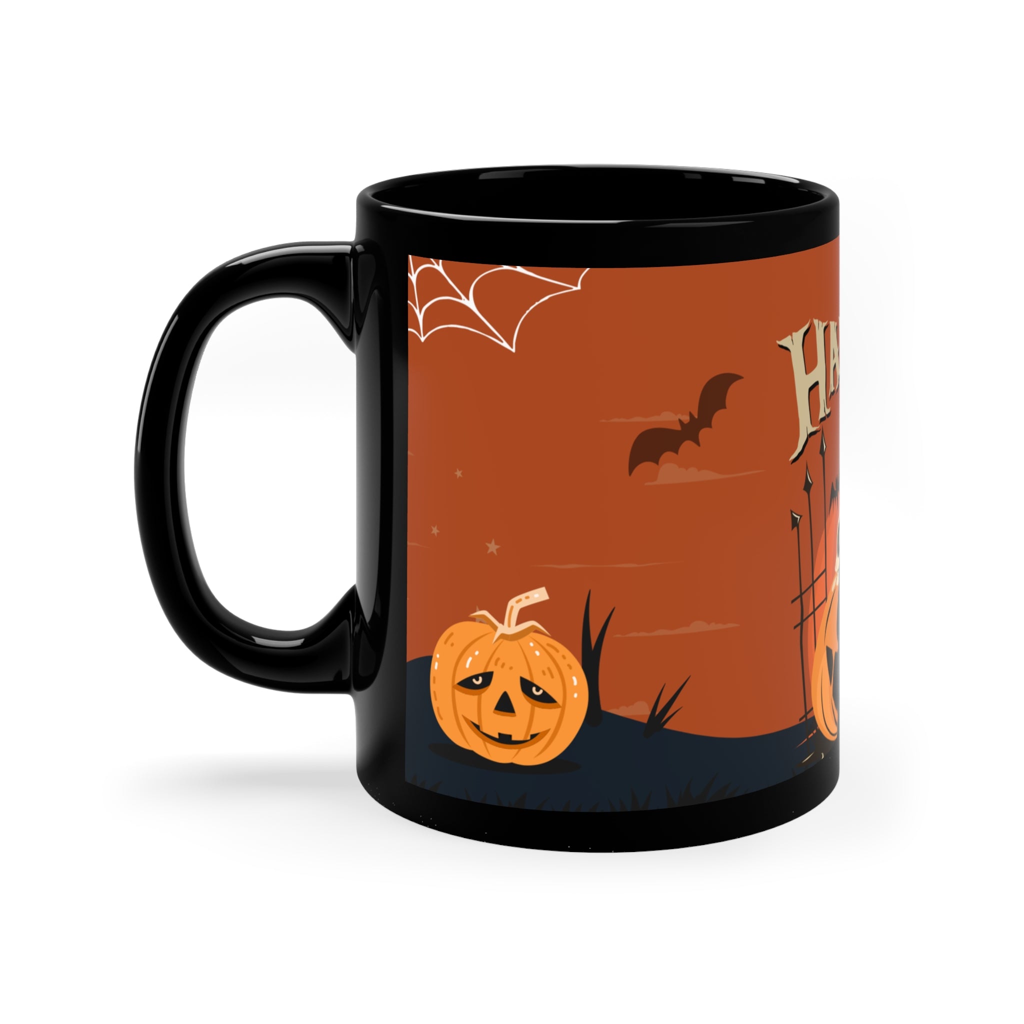 Happy Halloween with Pumpkin | Black Coffee Mug